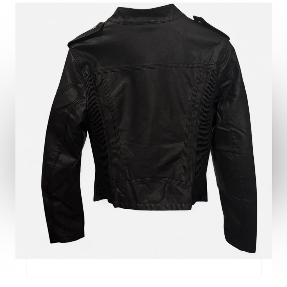 NWT Women's Black Pleather Jacket - Picture 7 of 8